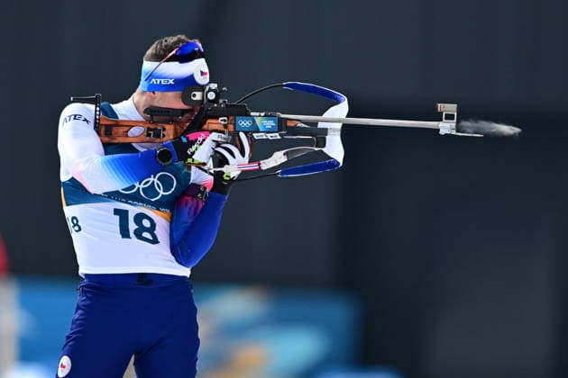 XXV Winter Olympic Games, Olympische Spiele, Olympia, OS in Livigno, Italy, on February 10, 2026. Biathlon Men s 20km Individual. Michal Krcmar from Czech Republic during rifle zeroing. (CTKxPhoto OndrejxDeml) CTKPhotoP2026021004900  CTKPhotoP2026021004900