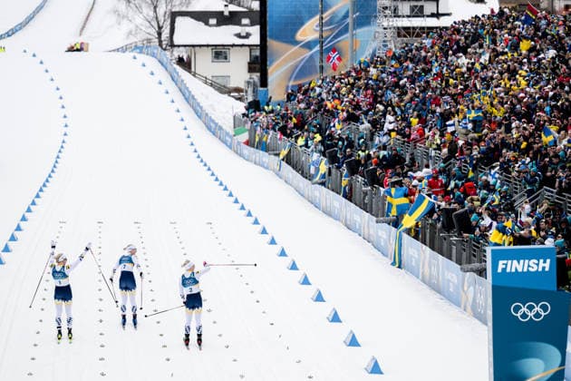 260210 Maja Dahlqvist , Linn Svahn and Jonna Sundling of Sweden celebrate after women s classic technique cross-country skiing sprint final during day 4 of the 2026 Winter Olympics on February 10, 2026 in Val di Fiemme. Photo: Maxim Thore BILDBYRAN kod MT MT0969 skidor cross-country skiing langrenn Olympic Games, Olympische Spiele, Olympia, OS olympics winter olympics os ol olympiska spel vinter-os olympiske leker milano cortina 2026 milan cortina 2026 milano cortina 2026 olympic games milano cortina 2026 winter olympic games milano cortina-os milano cortina-ol vinter-ol 4 bbeng sprint norge jubel os-guld gold guld *** 260210 Maja Dahlqvist , Linn Svahn and Jonna Sundling of Sweden celebrate after women s classic technique cross country skiing sprint final during day 4 of the 2026 Winter Olympics on February 10, 2026 in Val di Fiemme Photo Maxim Thore BILDBYRAN kod MT MT0969 skidor cross country skiing langrenn olympic games olympics winter olympics os ol olympiska spel vinter os olympiske leker milano cortina 2026 milan cortina 2026 milano cortina 2026 olympic games milano cortina 2026 winter olympic games milano cortina os milano cortina ol vinter ol 4 bbeng sprint norge jubel os guld gold guld  Copyright: MAXIMxTHORE BB260210MT146