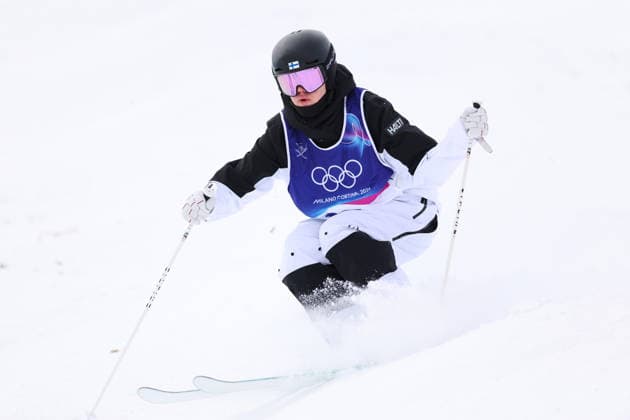 KARJALAINEN Rasmus (FIN), FEBRUARY 10, 2026 - Freestyle Skiing : Men s Mogle Qualification during the Milano Cortina 2026 Olympic Winter games, Winterspiele,Spiele, Summer games at Livigno Aerials and Moguls Park in Livigno, Italy.  aflo_319200931