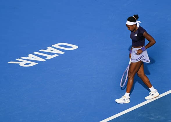 Qatar TotalEnergies Open 2026 - Day Three DOHA, QATAR FEBRUARY 10: Coco Gauff of the United States in action against Elisabetta Cocciaretto of Italy in the second round on Day Three of the Qatar TotalEnergies Open, part of the Hologic WTA, Tennis Damen Tour, at the Khalifa International Tennis and Squash Complex on February 10, 2026 in Doha, Qatar. Doha Qatar  Copyright: xArturxWidakx originalFilename:widak-qatartot260210_npHxC.jpg
