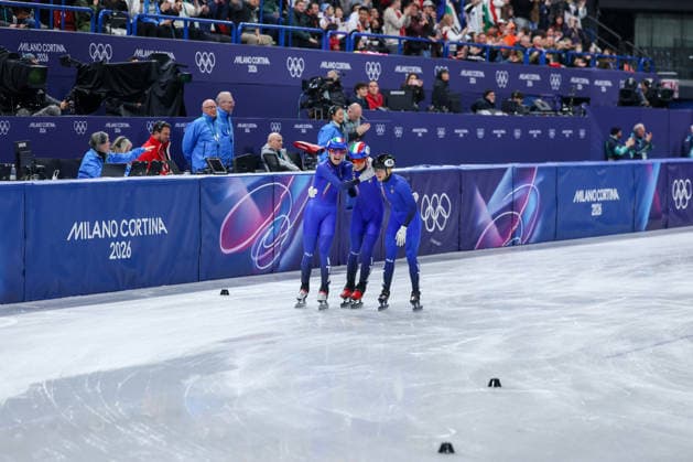 Team Italia during the Olympic Winter Milano-Cortina 2026 Shirt Track Speed skating, Eisschnelllauf Team Relay on February 10, 2026 at Milano Ice Skating Arena in Milan, Italy  Copyright: xFabrizioxCarabelli IPAxSportx xipa-agency.netx xx IPA_71219995 IPA_Agency_IPA71219995