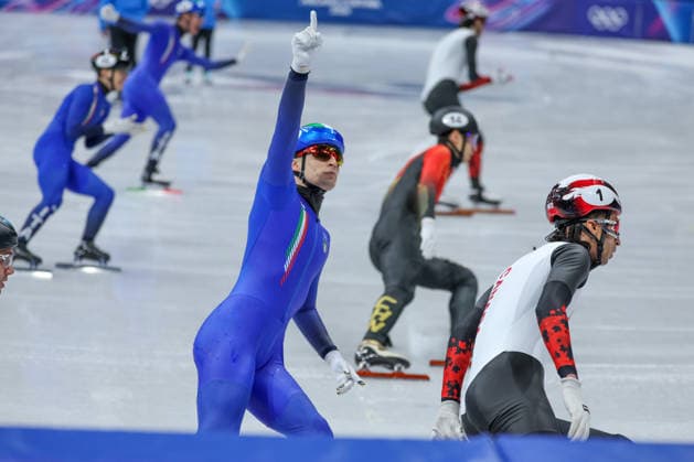 Team Italia during the Olympic Winter Milano-Cortina 2026 Shirt Track Speed skating, Eisschnelllauf Team Relay on February 10, 2026 at Milano Ice Skating Arena in Milan, Italy  Copyright: xFabrizioxCarabelli IPAxSportx xipa-agency.netx xx IPA_71220012 IPA_Agency_IPA71220012