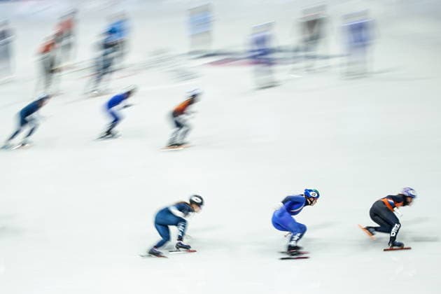 ITALY, MILAN - FEBRUARY 10, 2026: Chiara Betti (C front) of Italy and Michelle Velzeboer (R front) of the Netherlands compete in a short track Speed skating, Eisschnelllauf mixed team relay semifinal during the 2026 Winter Olympic Games, Olympische Spiele, Olympia, OS at the Milano Ice Skating Arena 2026 Winter Olympics: Men S 1,000m Short Track Speed Skating Event  - ZUMAt113 20260210_zaa_t113_233 Copyright: xMikhailxTereshchenkox