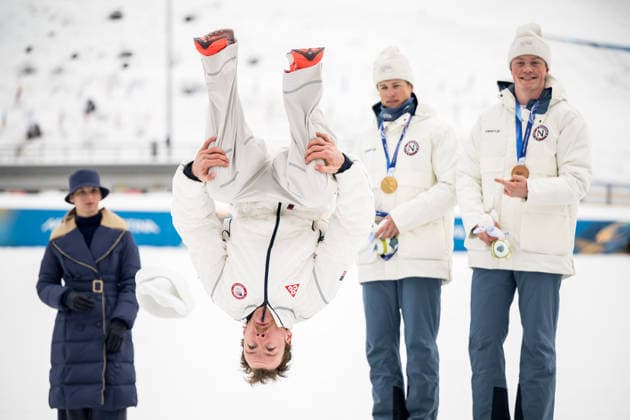 260210 Ben Ogden of United States, Johannes Hosflot Klaebo of Norway and Oskar Opstad Vike of Norway celebrate on the podium after men s classic technique cross-country skiing sprint final during day 4 of the 2026 Winter Olympics on February 10, 2026 in Val di Fiemme. Photo: Maxim Thore BILDBYRAN kod MT MT0970 skidor cross-country skiing langrenn Olympic Games, Olympische Spiele, Olympia, OS olympics winter olympics os ol olympiska spel vinter-os olympiske leker milano cortina 2026 milan cortina 2026 milano cortina 2026 olympic games milano cortina 2026 winter olympic games milano cortina-os milano cortina-ol vinter-ol 4 bbeng sprint jubel norge *** 260210 Ben Ogden of United States, Johannes Hosflot Klaebo of Norway and Oskar Opstad Vike of Norway celebrate on the podium after men s classic technique cross country skiing sprint final during day 4 of the 2026 Winter Olympics on February 10, 2026 in Val di Fiemme Photo Maxim Thore BILDBYRAN kod MT MT0970 skidor cross country skiing langrenn olympic games olympics winter olympics os ol olympiska spel vinter os olympiske leker milano cortina 2026 milan cortina 2026 milano cortina 2026 olympic games milano cortina 2026 winter olympic games milano cortina os milano cortina ol vinter ol 4 bbeng sprint jubel norge  Copyright: MAXIMxTHORE BB260210MT183