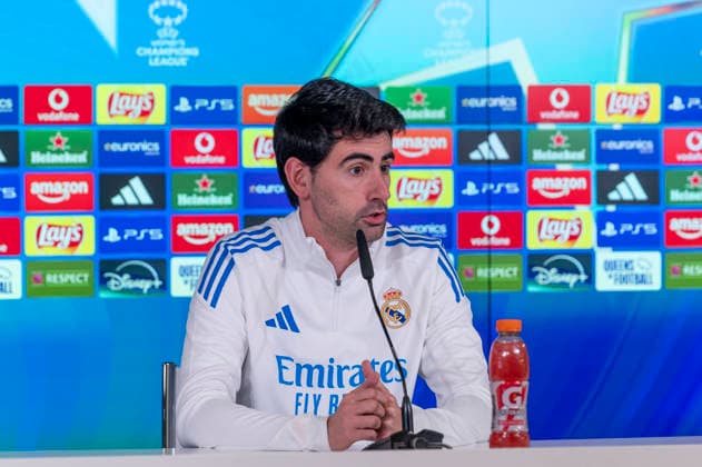 February 10, 2026, Madrid, Madrid, Spain: PAU MARC QUESADA heach coach of Real Madrid Femenino CF speaks to the media during the UEFA Women s Nations League 2025 26 press conference, PK, Pressekonferenz held at the Valdebebas training ground on February 10, 2026, in Madrid, Spain. Madrid Spain - ZUMAc312 20260210_zsp_c312_005 Copyright: xOscarxManuelxSanchezx