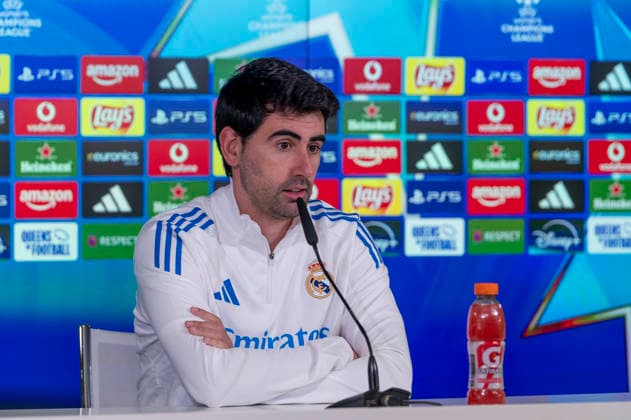 February 10, 2026, Madrid, Madrid, Spain: PAU MARC QUESADA heach coach of Real Madrid Femenino CF speaks to the media during the UEFA Women s Nations League 2025 26 press conference, PK, Pressekonferenz held at the Valdebebas training ground on February 10, 2026, in Madrid, Spain. Madrid Spain - ZUMAc312 20260210_zsp_c312_009 Copyright: xOscarxManuelxSanchezx