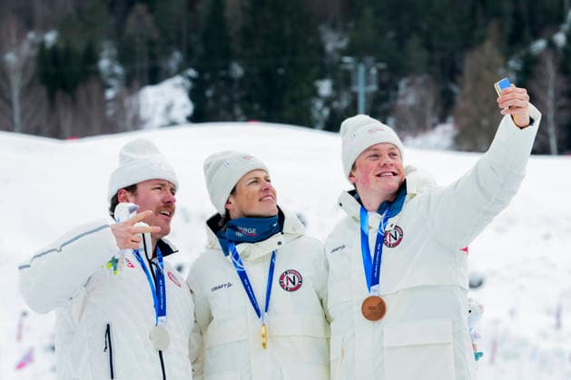 Winter Olympics in Milan Cortina 2026 Val di Fiemme, Italy 20260210. Ben Ogden from the USA, Johannes Hoesflot Klaebo from Norway and Oskar Opstad Vike from Norway on the podium after the cross-country sprint finals at Tesero stadium during the Winter Olympics in Milano Cortina 2026. Photo: Lise Aserud NTB Val di Fiemme Italy EDITORIAL USE ONLY. RESTRICTED USE FOR BETTING COMPANIES Ref:_SPOkAiKFWHhIX0.jpg *** Winter Olympics in Milan Cortina 2026 Val di Fiemme, Italy 20260210 Ben Ogden from the USA, Johannes Hoesflot Klaebo from Norway and Oskar Opstad Vike from Norway on the podium after the cross country sprint finals at Tesero stadium during the Winter Olympics in Milano Cortina 2026 Photo Lise Aserud NTB Val di Fiemme Italy EDITORIAL USE ONLY RESTRICTED USE FOR BETTING COMPANIES  Copyright: xLisexAserudx xNTBx