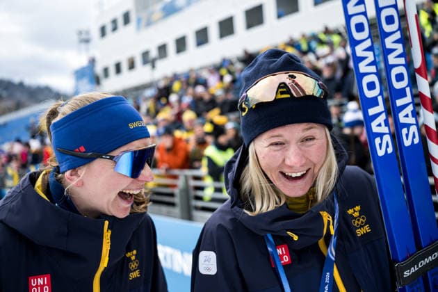 260210 Moa Ilar and Maja Dahlqvist of Sweden after the women s classic technique cross-country skiing sprint final during day 4 of the 2026 Winter Olympics on February 10, 2026 in Val di Fiemme. Photo: Maxim Thore BILDBYRAN kod MT MT0969 skidor cross-country skiing langrenn Olympic Games, Olympische Spiele, Olympia, OS olympics winter olympics os ol olympiska spel vinter-os olympiske leker milano cortina 2026 milan cortina 2026 milano cortina 2026 olympic games milano cortina 2026 winter olympic games milano cortina-os milano cortina-ol vinter-ol 4 bbeng sprint jubel sverige *** 260210 Moa Ilar and Maja Dahlqvist of Sweden after the women s classic technique cross country skiing sprint final during day 4 of the 2026 Winter Olympics on February 10, 2026 in Val di Fiemme Photo Maxim Thore BILDBYRAN kod MT MT0969 skidor cross country skiing langrenn olympic games olympics winter olympics os ol olympiska spel vinter os olympiske leker milano cortina 2026 milan cortina 2026 milano cortina 2026 olympic games milano cortina 2026 winter olympic games milano cortina os milano cortina ol vinter ol 4 bbeng sprint jubel sverige  Copyright: MAXIMxTHORE BB260210MT199