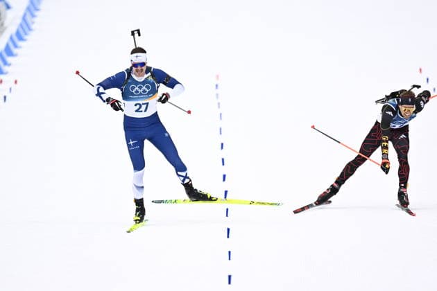 ANTERSELVA, ITALY 20260210 Finland s Olli Hiidensalo and Germany s Philipp Nawrath cross the finish line during the men s 20 km biathlon distance race at the Milan Cortina Winter Olympics in Anterselva, Italy. *** The image is included in the SPORTS PACKAGE. For others PAYMENT IMAGE *** ANTERSELVA ITALY x10050x *** ANTERSELVA, ITALY 20260210 Finland s Olli Hiidensalo and Germany s Philipp Nawrath cross the finish line during the men s 20 km biathlon distance race at the Milan Cortina Winter Olympics in Anterselva, Italy The image is included in the SPORTS PACKAGE For others PAYMENT IMAGE ANTERSELVA ITALY x10050x  Copyright: xPontusxLundahl TTx 2026 OLYMPICS BIATHING DISTANCE