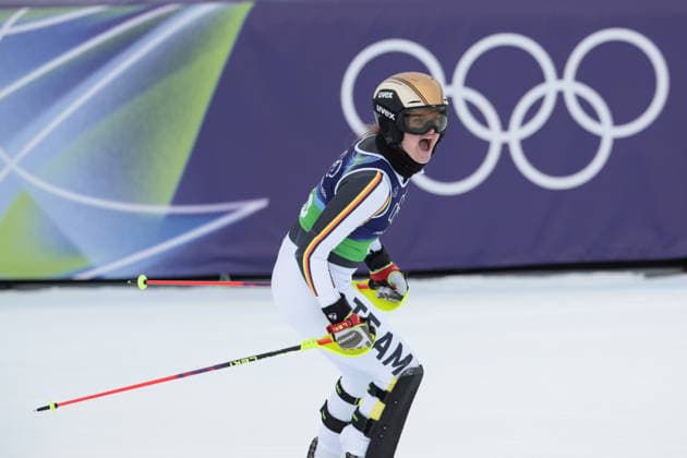 Emma Aicher (GER) during the Olympic Winter games, Winterspiele,Spiele, Summer games Milano-Cortina 2026, Alpine Skiing Women s Team Combined Slalom on February 10, 2026 at Tofane Alpine Skiing Centre in Cortina D Ampezzo, Italy  Copyright: xLucianoxMariaxBisi IPAxSportx xipa-agency.netx xx IPA_71222821 IPA_Agency_IPA71222821