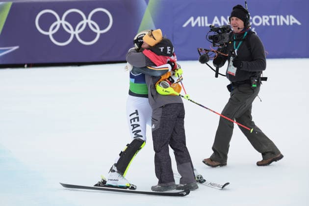 Emma Aicher (GER) during the Olympic Winter games, Winterspiele,Spiele, Summer games Milano-Cortina 2026, Alpine Skiing Women s Team Combined Slalom on February 10, 2026 at Tofane Alpine Skiing Centre in Cortina D Ampezzo, Italy  Copyright: xLucianoxMariaxBisi IPAxSportx xipa-agency.netx xx IPA_71222824 IPA_Agency_IPA71222824