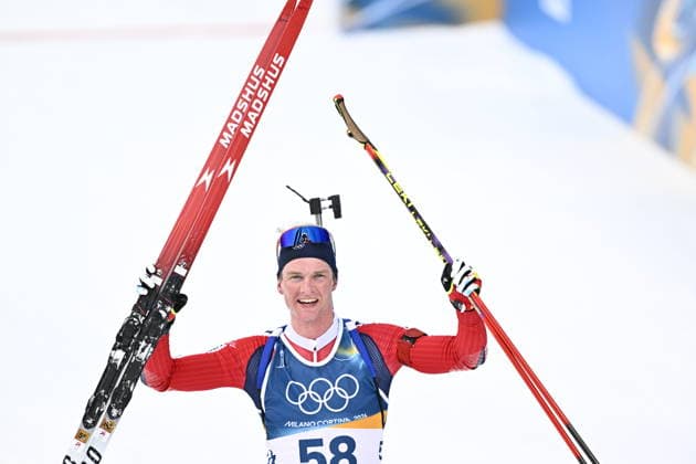 ANTERSELVA, ITALY 20260210 Norway s Johan-Olav Botn crosses the finish line during the men s 20 km biathlon distance race during the Winter Olympics in Milano Cortina in Anterselva, Italy. *** The image is included in the SPORTS PACKAGE. For others PAYMENT IMAGE *** ANTERSELVA ITALY x10050x *** ANTERSELVA, ITALY 20260210 Norway s Johan Olav Botn crosses the finish line during the men s 20 km biathlon distance race during the Winter Olympics in Milano Cortina in Anterselva, Italy The image is included in the SPORTS PACKAGE For others PAYMENT IMAGE ANTERSELVA ITALY x10050x  Copyright: xPontusxLundahl TTx OS 2026 SKIDSKYTTE DISTANS