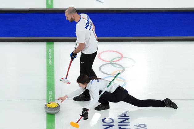 Finale di doppio misto Curling tra Italia e Gran Bretagna per la medaglia di bronzo in occasione delle Olimpiadi Invernali Milano-Cortina 2026 2026 10 Febbraio 2026, Cortina, Italia (Foto Davide Spada LaPresse)  Copyright: xSpada LaPressex