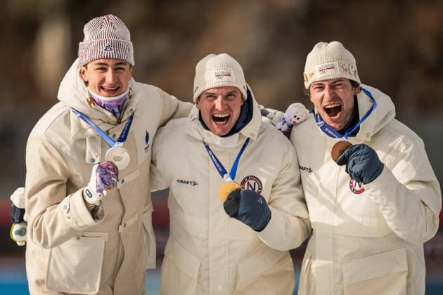 260210 Eric Perrot of France, Johan-Olav Botn of Norway and Sturla Holm Laegreid of Norway celebrate with their medals after competing men s biathlon 20 km individual during day 4 of the 2026 Winter Olympics on February 10, 2026 in Anterselva. Photo: Mathias Bergeld BILDBYRAN kod MB MB1320 skidskytte biathlon skiskyting Olympic Games, Olympische Spiele, Olympia, OS olympics winter olympics os ol olympiska spel vinter-os olympiske leker milano cortina 2026 milan cortina 2026 milano cortina 2026 olympic games milano cortina 2026 winter olympic games milano cortina-os milano cortina-ol vinter-ol 4 bbeng 20 km individual jubel norge guld gold silver brons bronze *** 260210 Eric Perrot of France, Johan Olav Botn of Norway and Sturla Holm Laegreid of Norway celebrate with their medals after competing men s biathlon 20 km individual during day 4 of the 2026 Winter Olympics on February 10, 2026 in Anterselva Photo Mathias Bergeld BILDBYRAN code MB MB1320 biathlon biathlon biathlon olympic games olympics olympics winter olympics os ol olympiska spel vinter os olympiske leker milano cortina 2026 milan cortina 2026 milano cortina 2026 olympic games milano cortina 2026 winter olympic games milano cortina os milano cortina ol vinter ol 4 bbeng 20 km individual jubel norge guld gold silver brons bronze  Copyright: MATHIASxBERGELD BB260210MB066