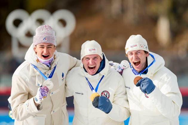 Winter Olympics in Milan Cortina 2026 Anterselva, Italy 20260210. Eric Perrot from France, Johan-Olav Botn from Norway and Sturla Holm Laegreid from Norway on the podium after the men s 20km biathlon in Anterselva during the Winter Olympics in Milano Cortina 2026. Photo: Heiko Junge NTB Anterselva Italy EDITORIAL USE ONLY. RESTRICTED USE FOR BETTING COMPANIES Ref:_SPO7NOlZqjCQps.jpg *** Winter Olympics in Milan Cortina 2026 Anterselva, Italy 20260210 Eric Perrot from France, Johan Olav Botn from Norway and Sturla Holm Laegreid from Norway on the podium after the men s 20km biathlon in Anterselva during the Winter Olympics in Milano Cortina 2026 Photo Heiko Junge NTB Anterselva Italy EDITORIAL USE ONLY RESTRICTED USE FOR BETTING COMPANIES  Copyright: xHeikoxJungex xNTBx