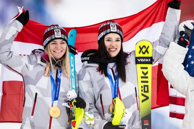 260210 Katharina Huber and Ariane Raedler of Austria celebrate after competing in women s team combined alpine skiing during day 4 of the 2026 Winter Olympics on February 10, 2026 in Cortina. Photo: Jon Olav Nesvold BILDBYRAN COP 217 JE0115 alpint alpine skiing Olympic Games, Olympische Spiele, Olympia, OS olympics winter olympics os ol olympiska spel vinter-os olympiske leker milano cortina 2026 milan cortina 2026 milano cortina 2026 olympic games milano cortina 2026 winter olympic games milano cortina-os milano cortina-ol vinter-ol 4 bbeng dam jubel österrike *** 260210 Katharina Huber and Ariane Raedler of Austria celebrate after competing in women s team combined alpine skiing during day 4 of the 2026 Winter Olympics on February 10, 2026 in Cortina Photo Jon Olav Nesvold BILDBYRAN COP 217 JE0115 alpine alpine skiing olympic games olympics winter olympics os ol olympiska spel vinter os olympiske leker milano cortina 2026 milan cortina 2026 milano cortina 2026 olympic games milano cortina 2026 winter olympic games milano cortina os milano cortina ol vinter ol 4 bbeng dam jubel österrike  Copyright: JONxOLAVxNESVOLD BB260210JE083