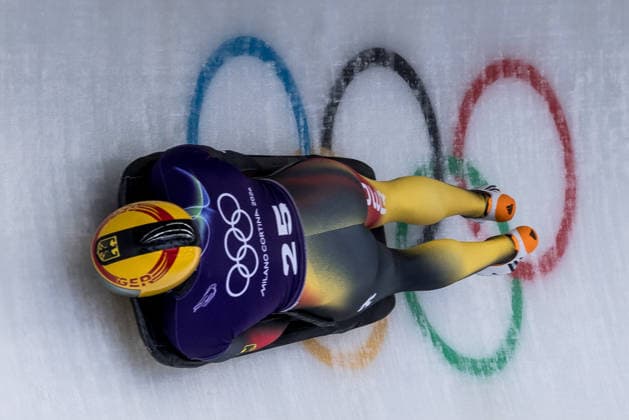 CORTINA, ITALY - FEBRUARY 10: Felix Keisinger (Germany) during the Skeleton Men Official Training at the Milano Cortina 2026 Olympics at Cortina Sliding Centre on day 4 of the Milano Cortina 2026 Olympics on February 10, 2026 in Cortina, Italy. Editorial use only. Venezia Italy Copyright: xSteffiexWunderlx
