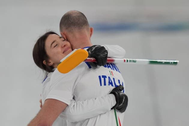 Finale di doppio misto Curling tra Italia e Gran Bretagna per la medaglia di bronzo in occasione delle Olimpiadi Invernali Milano-Cortina 2026 2026 10 Febbraio 2026, Cortina, Italia (Foto Davide Spada LaPresse)  Copyright: xSpada LaPressex
