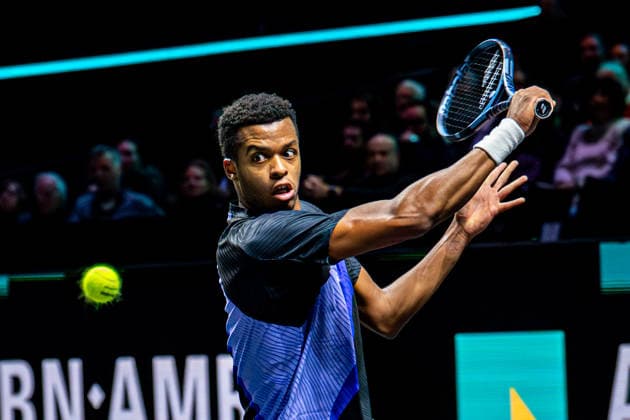 2026-02-10 ABN AMRO Open - Day Two ROTTERDAM, NETHERLANDS - FEBRUARY 10: Giovanni Mpetshi Perricard competing during Day Two of the ABN AMRO Open at Rotterdam Ahoy on February 10, 2026 in Rotterdam, Netherlands. (Photo by Gabriel Calvino Alonso BSR Agency) Rotterdam Netherlands Content not available for redistribution in The Netherlands directly or indirectly through any third parties. Copyright: xBSRxAgencyx