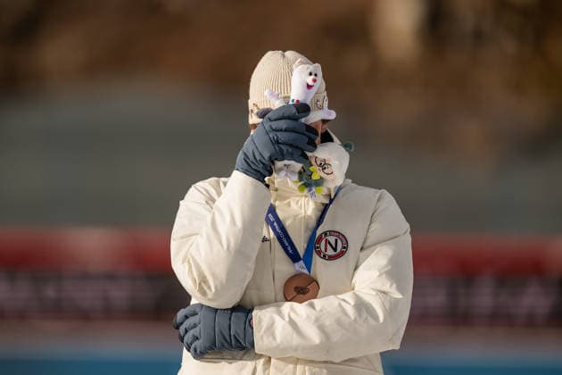 260210 Sturla Holm Laegreid of Norway celebrates with his bronze medal after competing men s biathlon 20 km individual during day 4 of the 2026 Winter Olympics on February 10, 2026 in Anterselva. Photo: Mathias Bergeld BILDBYRAN kod MB MB1320 skidskytte biathlon skiskyting Olympic Games, Olympische Spiele, Olympia, OS olympics winter olympics os ol olympiska spel vinter-os olympiske leker milano cortina 2026 milan cortina 2026 milano cortina 2026 olympic games milano cortina 2026 winter olympic games milano cortina-os milano cortina-ol vinter-ol 4 bbeng 20 km individual jubel norge brons bronze *** 260210 Sturla Holm Laegreid of Norway celebrates with his bronze medal after competing men s biathlon 20 km individual during day 4 of the 2026 Winter Olympics on February 10, 2026 in Anterselva Photo Mathias Bergeld BILDBYRAN code MB MB1320 biathlon biathlon biathlon olympic games olympics olympics winter olympics os ol olympiska spel vinter os olympiske leker milano cortina 2026 milan cortina 2026 milano cortina 2026 olympic games milano cortina 2026 winter olympic games milano cortina os milano cortina ol vinter ol 4 bbeng 20 km individual jubel norge bronz bronze  Copyright: MATHIASxBERGELD BB260210MB075