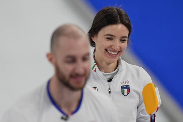 Finale di doppio misto Curling tra Italia e Gran Bretagna per la medaglia di bronzo in occasione delle Olimpiadi Invernali Milano-Cortina 2026 2026 10 Febbraio 2026, Cortina, Italia (Foto Davide Spada LaPresse)  Copyright: xSpada LaPressex