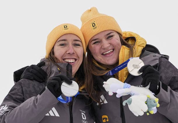 Olympics Winter games, Winterspiele,Spiele, Summer games Milano Cortina 2026. Cortina D Ampezzo 10 02 2026 Women s Team Combined Kira Weidle-Winkelmann (GER) Emma Aicher (GER) foto IPP Gio Auletta Pentaphoto italy ITALY  Copyright: xR4924_italyphotopressx