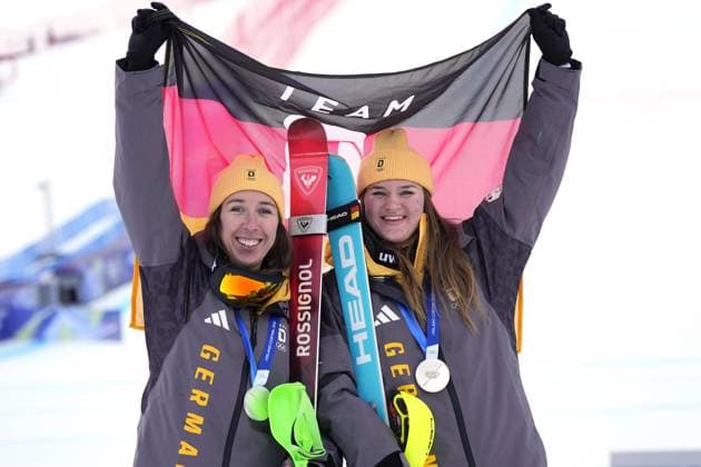 Olympics Winter games, Winterspiele,Spiele, Summer games Milano Cortina 2026. Cortina D Ampezzo 10 02 2026 Women s Team Combined Kira Weidle-Winkelmann (GER) Emma Aicher (GER) foto IPP Gio Auletta Pentaphoto italy ITALY  Copyright: xR4924_italyphotopressx