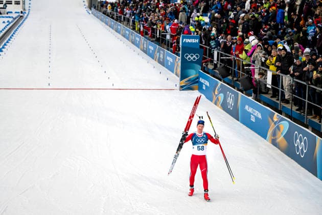 ANTERSELVA, ITALY 20260210 Norway s Johan-Olav Botn crosses the finish line during the men s 20 km biathlon distance race during the Winter Olympics in Milano Cortina in Anterselva, Italy. *** The image is included in the SPORTS PACKAGE. For others PAYMENT IMAGE *** ANTERSELVA ITALY x10050x *** ANTERSELVA, ITALY 20260210 Norway s Johan Olav Botn crosses the finish line during the men s 20 km biathlon distance race during the Winter Olympics in Milano Cortina in Anterselva, Italy The image is included in the SPORTS PACKAGE For others PAYMENT IMAGE ANTERSELVA ITALY x10050x  Copyright: xPontusxLundahl TTx 2026 OLYMPICS BIATHING DISTANCE