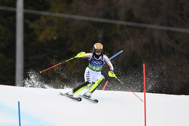 GIOCHI OLIMPICI - Olimpiadi Invernali Milano-Cortina 2026 - Alpine Skiing Women s Team Combined, Slalom Kira Weidle Winkelmann Emma Aicher from Germania during the Winter Olympic Games, Olympische Spiele, Olympia, OS Milano Cortina 2026, in Tofane Alpine Skiing Centre , on February 10 2026, in Cortina, Italy Cortina D Ampezzo Italy  Copyright: xIPAxSport ABACAx