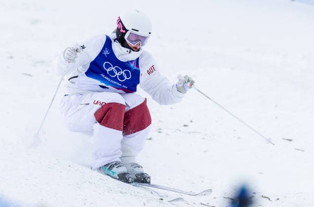 OLYMPICS - Winter Olympic Games, Olympische Spiele, Olympia, OS Milano Cortina 2026 LIVIGNO,ITALY,10.FEB.26 - OLYMPICS, FREE SKI, FREESTYLE SKIING - Winter Olympic Games Milano Cortina 2026, moguls, qualification, women, men. Image shows Avital Carroll (AUT).  GEPAxpictures xHaraldxSteiner