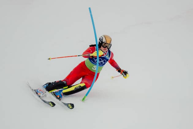 OLYMPICS - Winter Olympic Games, Olympische Spiele, Olympia, OS Milano Cortina 2026 CORTINA D AMPEZZO,ITALY,10.FEB.26 - OLYMPICS, ALPINE SKIING - Winter Olympic Games Milano Cortina 2026, team combined, slalom, women. Image shows Katharina Huber (AUT).  GEPAxpictures xAlexanderxSolc