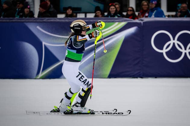 Emma Aicher of Germany celebrate after winning the silver medal., Women’s Alpine Team Combination, Slalom, Milano Cortina 2026 Olympic Games, Olympische Spiele, Olympia, OS 10-02-2026 *** Emma Aicher of Germany celebrate after winning the silver medal , Womens Alpine Team Combination, Slalom, Milano Cortina 2026 Olympic Games 10 02 2026 Copyright: HMBxMedia MarcxNiemeyer