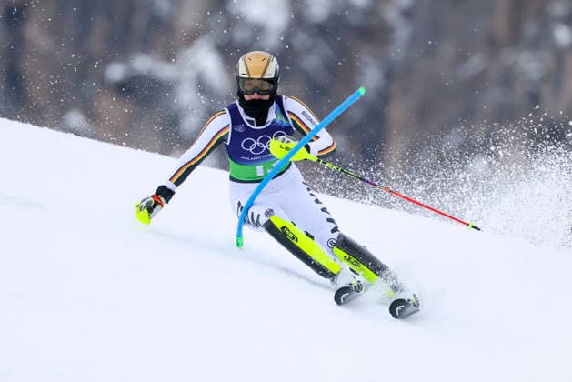 OLYMPICS - Winter Olympic Games, Olympische Spiele, Olympia, OS Milano Cortina 2026 CORTINA D AMPEZZO,ITALY,10.FEB.26 - OLYMPICS, ALPINE SKIING - Winter Olympic Games Milano Cortina 2026, team combined, slalom, women. Image shows Emma Aicher (GER).  GEPAxpictures xMaticxKlansek