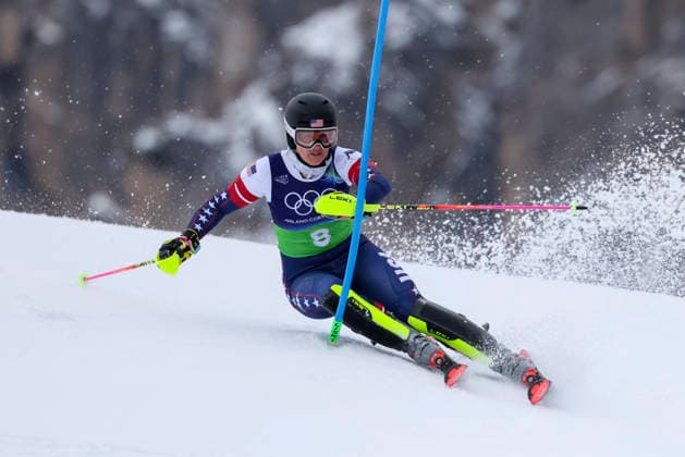 OLYMPICS - Winter Olympic Games, Olympische Spiele, Olympia, OS Milano Cortina 2026 CORTINA D AMPEZZO,ITALY,10.FEB.26 - OLYMPICS, ALPINE SKIING - Winter Olympic Games Milano Cortina 2026, team combined, slalom, women. Image shows Paula Moltzan (USA).  GEPAxpictures xMaticxKlansek