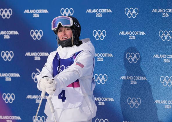 (260210) -- LIVIGNO, Feb. 10, 2026 -- Elizabeth Lemley of the United States waits for the score during the freestyle skiing women s moguls qualification at the Milan-Cortina 2026 Olympic Winter games, Winterspiele,Spiele, Summer games in Livigno, Italy, Feb. 10, 2026. ) (MICO2026)ITALY-LIVIGNO-OLYMPIC WINTER GAMES-FREESTYLE SKIING-WOMEN S MOGULS-QUALIFICATION HuxChao 