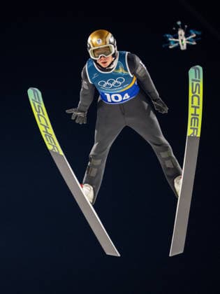 OLYMPICS - Winter Olympic Games, Olympische Spiele, Olympia, OS Milano Cortina 2026 VAL DI FIEMME,ITALY,10.FEB.26 - OLYMPICS, Ski jumping, Skispringen, Ski, nordisch - Winter Olympic Games Milano Cortina 2026, normal hill, mixed team. Image shows Stephan Embacher (AUT).  GEPAxpictures xOliverxLerch