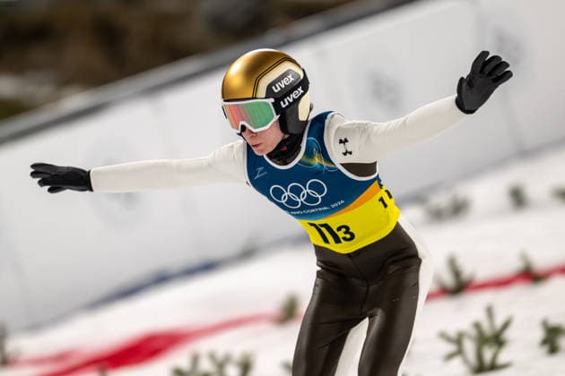 OLYMPICS - Winter Olympic Games, Olympische Spiele, Olympia, OS Milano Cortina 2026 VAL DI FIEMME,ITALY,10.FEB.26 - OLYMPICS, Ski jumping, Skispringen, Ski, nordisch - Winter Olympic Games Milano Cortina 2026, normal hill, mixed team. Image shows Nika Prevc (SLO).  GEPAxpictures xOliverxLerch