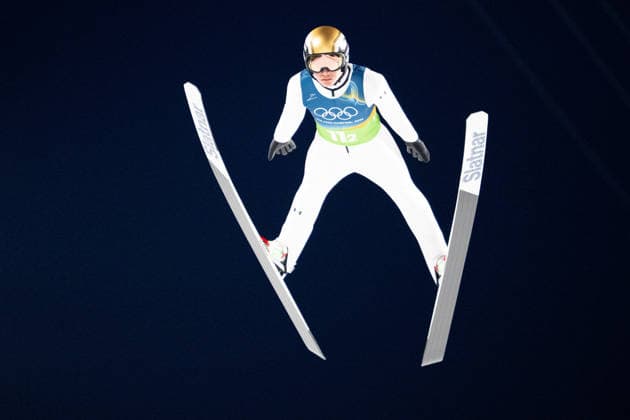 OLYMPICS - Winter Olympic Games, Olympische Spiele, Olympia, OS Milano Cortina 2026 VAL DI FIEMME,ITALY,10.FEB.26 - OLYMPICS, Ski jumping, Skispringen, Ski, nordisch - Winter Olympic Games Milano Cortina 2026, normal hill, mixed team. Image shows Anze Lanisek (SLO).  GEPAxpictures xOliverxLerch