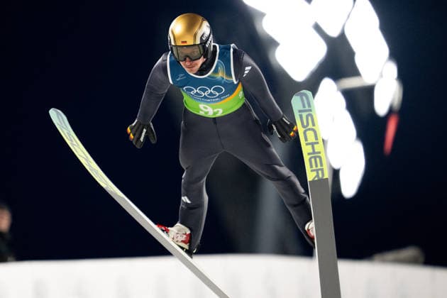OLYMPICS - Winter Olympic Games, Olympische Spiele, Olympia, OS Milano Cortina 2026 VAL DI FIEMME,ITALY,10.FEB.26 - OLYMPICS, Ski jumping, Skispringen, Ski, nordisch - Winter Olympic Games Milano Cortina 2026, normal hill, mixed team. Image shows Felix Hoffmann (GER).  GEPAxpictures xOliverxLerch