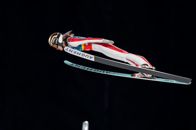 OLYMPICS - Winter Olympic Games, Olympische Spiele, Olympia, OS Milano Cortina 2026 PREDAZZO,ITALY,10.FEB.26 - OLYMPICS, Ski jumping, Skispringen, Ski, nordisch - Winter Olympic Games Milano Cortina 2026, normal hill, mixed team. Image shows Ping Zeng (CHN).  GEPAxpictures xMatthiasxTrinkl