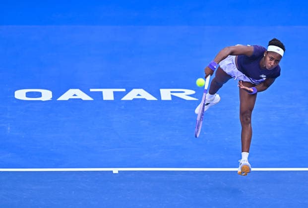 WTA, Tennis Damen Qatar TotalEnergies Open 2026-round of 32 in Doha, Qatar - 10 Feb 2026 Coco Gauff of the United States plays against Elisabetta Cocciaretto of Italy (Not Seen) during their round of 32 match at the WTA Qatar TotalEnergies Open 2026 tennis tournament at the Khalifa International Tennis Complex. ?? Elisabetta Cocciaretto won against Coco Gauff 6-4,6-2 Doha Qatar Copyright: xNoushadxVariyattiyakkalx xSOPAxImagesx NVRITYAKAL1-024