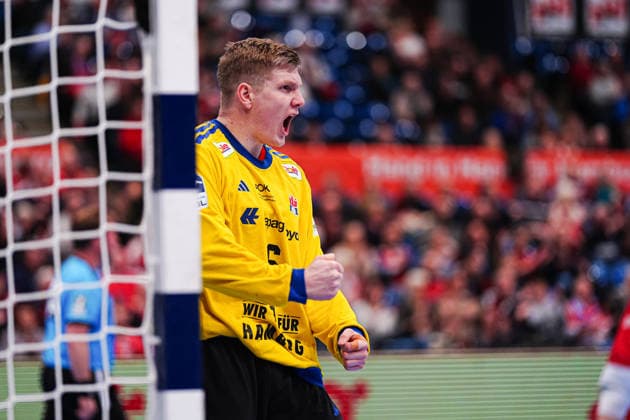 Jubel nach Parade Robin Haug (Handball Verein Hamburg, 16) GER, Handball Sport Verein Hamburg vs. SC DHfK Leipzig, Handball, 1. Bundesliga, Spieltag 20, Saison 2025 2026, 10.02.2026 GER, Handball Sport Verein Hamburg vs. SC DHfK Leipzig, Handball, 1. Bundesliga, Spieltag 20, Saison 2025 2026, 10.02.2026 Hamburg Copyright: xEibner-Pressefoto MarcelxvonxFehrnx EP_MFN
