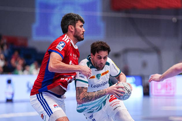 Jacob Lassen (Handball Verein Hamburg, 09), Dean Bombac (SC DHfK Leipzig, 67) GER, Handball Sport Verein Hamburg vs. SC DHfK Leipzig, Handball, 1. Bundesliga, Spieltag 20, Saison 2025 2026, 10.02.2026 GER, Handball Sport Verein Hamburg vs. SC DHfK Leipzig, Handball, 1. Bundesliga, Spieltag 20, Saison 2025 2026, 10.02.2026 Hamburg Copyright: xEibner-Pressefoto MarcelxvonxFehrnx EP_MFN