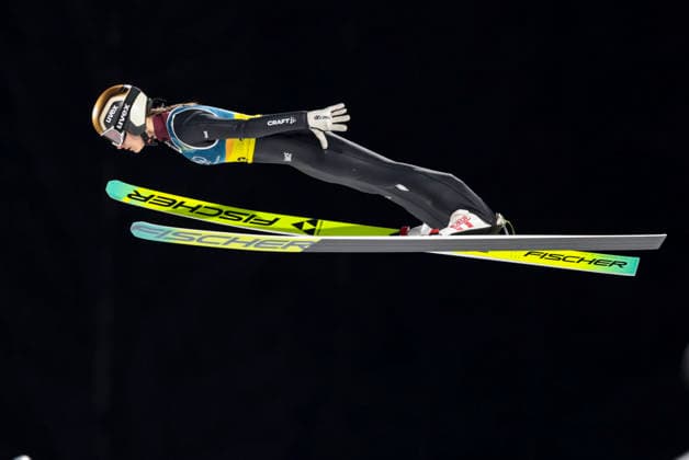 OLYMPICS - Winter Olympic Games, Olympische Spiele, Olympia, OS Milano Cortina 2026 PREDAZZO,ITALY,10.FEB.26 - OLYMPICS, Ski jumping, Skispringen, Ski, nordisch - Winter Olympic Games Milano Cortina 2026, normal hill, mixed team. Image shows Josephine Pagnier (FRA).  GEPAxpictures xMatthiasxTrinkl