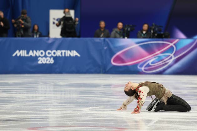 February 10, 2026, Milan, Lombardy, Italy: PETR GUMMENIK of the Individual Neutral Athletes team (AIN) in the Men s Single Skating short program of the Figure skating, Eiskunstlauf Team Event at the Milano Cortina 2026 Winter Olympic Games, Olympische Spiele, Olympia, OS Milan Italy - ZUMAc179 20260210_oly_c179_192 Copyright: xMickaelxChavetx
