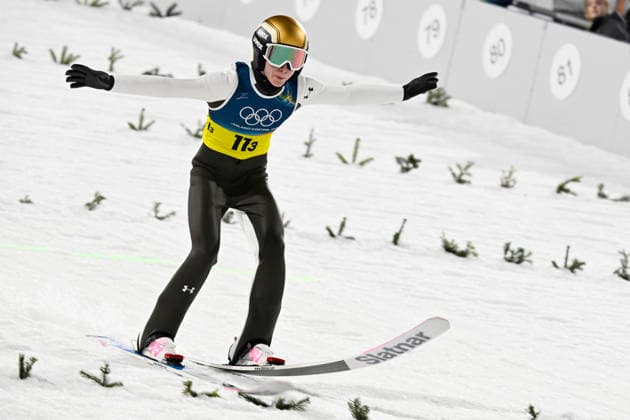 Nika Prevc of Slovenia during the Ski jumping, Skispringen, Ski, nordisch Mixed Team event at the Milano Cortina Winter Olympics at the Predazzo Ski Jumping Stadium on February 10, 2026. - MARKKU ULANDER Tesero Italy n-Phz9CXopg  Copyright: xMarkkuxUlanderx n-Phz9CXopg