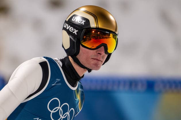OLYMPICS - Winter Olympic Games, Olympische Spiele, Olympia, OS Milano Cortina 2026 VAL DI FIEMME,ITALY,10.FEB.26 - OLYMPICS, Ski jumping, Skispringen, Ski, nordisch - Winter Olympic Games Milano Cortina 2026, normal hill, mixed team. Image shows Domen Prevc (SLO).  GEPAxpictures xOliverxLerch