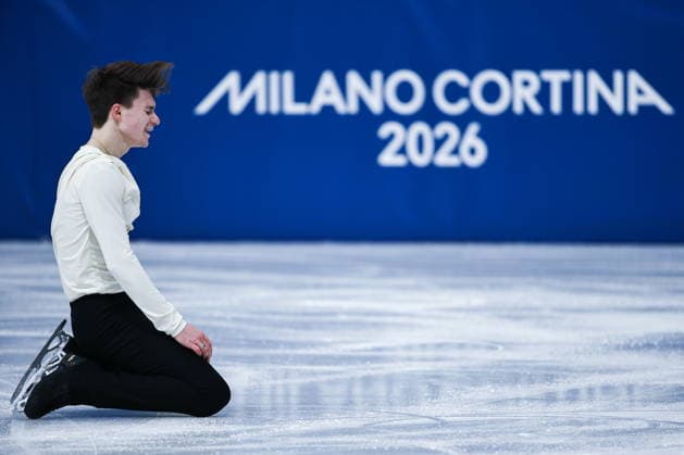 ITALY, MILAN - FEBRUARY 10, 2026: Maxim Naumov of the United States performs his short programme in the men s single skating event during the 2026 Winter Olympic Games, Olympische Spiele, Olympia, OS at the Milano Ice Skating Arena. Mikhail Tereshchenko TASS  88496224