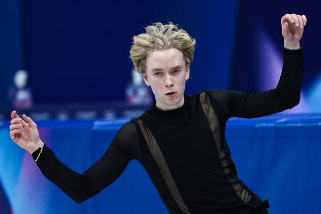 ITALY, MILAN - FEBRUARY 10, 2026: Andreas Nordeback of Sweden performs his short programme in the men s single skating event during the 2026 Winter Olympic Games, Olympische Spiele, Olympia, OS at the Milano Ice Skating Arena. Mikhail Tereshchenko TASS  88496610