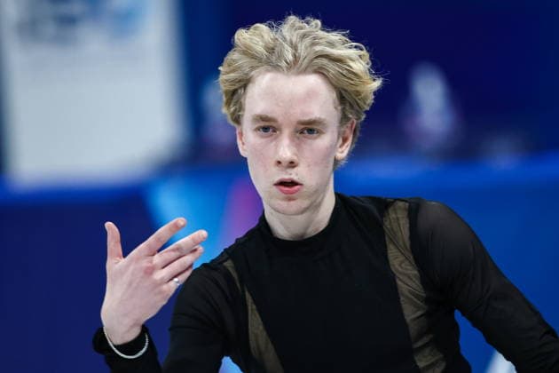 ITALY, MILAN - FEBRUARY 10, 2026: Andreas Nordeback of Sweden performs his short programme in the men s single skating event during the 2026 Winter Olympic Games, Olympische Spiele, Olympia, OS at the Milano Ice Skating Arena. Mikhail Tereshchenko TASS  88496611